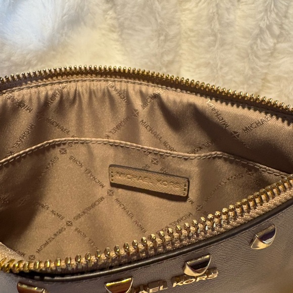 Michael Kors Tan Clutch with Gold Accents - Picture 4 of 8
